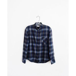Roseanna Blue Plaid Flannel Long Sleeve Top 34 2